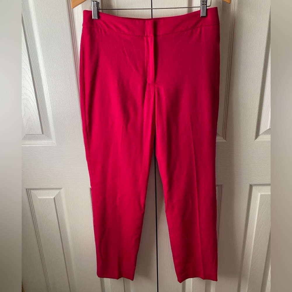 🆕TALBOTS Raspberry Pink Marzotto Wool Heritage Fit Mid-Rise Straight Leg Pants 6
